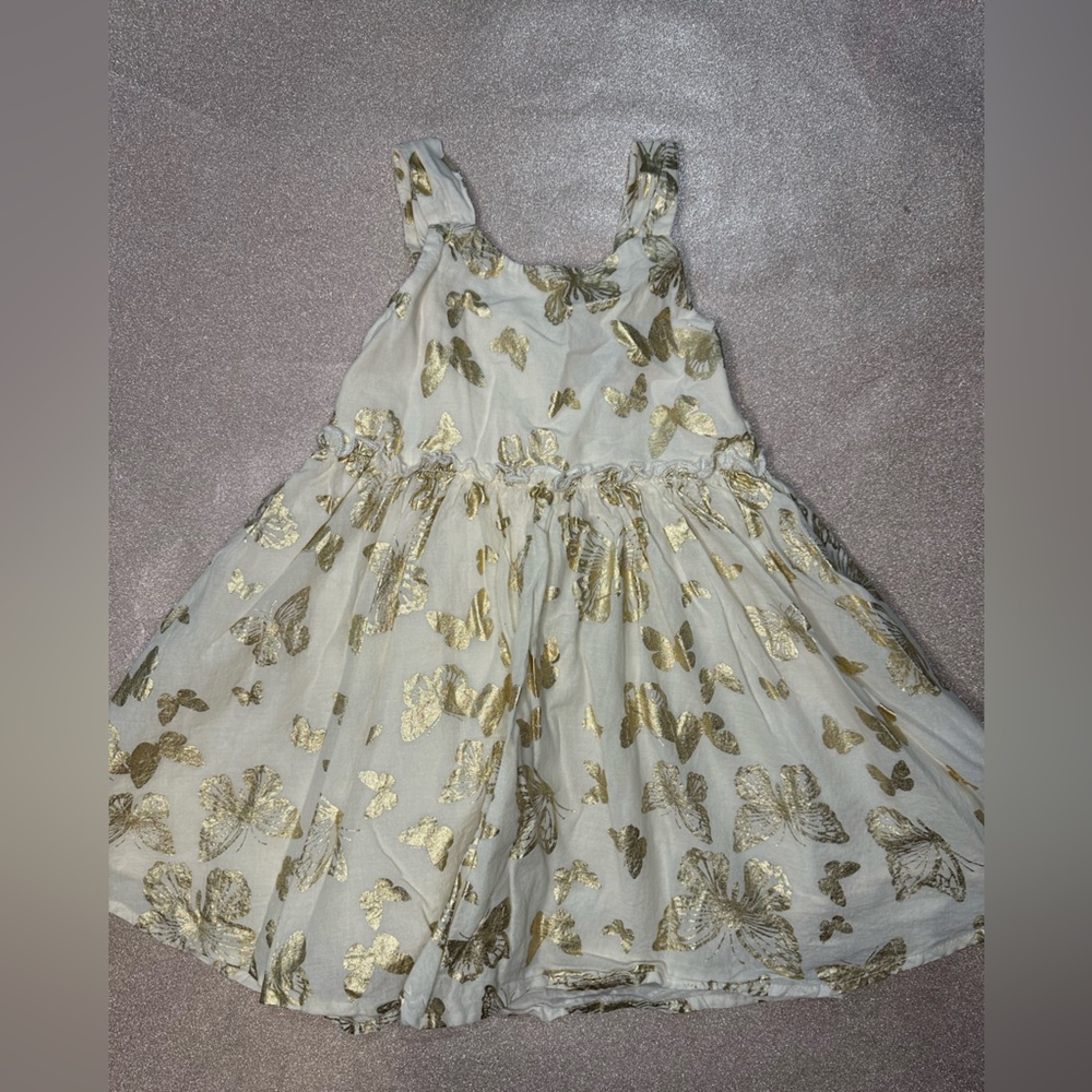 Zenzi White and gold butterfly dress 2T